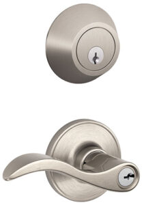 LEVER AND DEADBOLT COMBO NICKEL