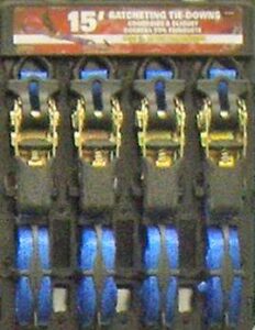 RATCHET STRAP 1INX15FT 1200LB 4PC