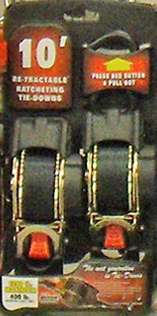 RATCHET STRAP 1INX10FT 1200LB 2PC