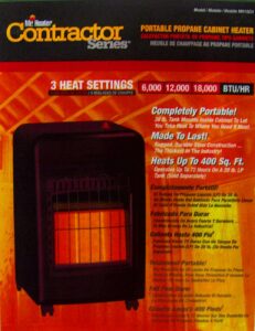 PROPANE CABINET HEATER 18K BTU