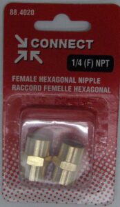 HEXAGONAL NIPPLE 1/4-IN FNPT
