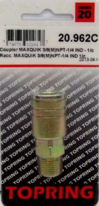 COUPLER MAXQUIK 1/4 IND X 3/8 MNPT