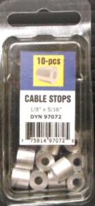 CABLE STOP 1/8 X 5/16-IN 10 PACK