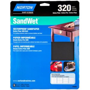 SANDWET SANDING SHEET 320 GRIT 5PK