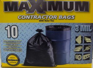 CONTRACTOR BAG 144-L BLACK 10 PACK