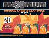 LAWN/LEAF CLEAN-UP BAGS ORANGE 20PK