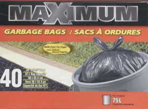 GARBAGE BAG BLACK 67-L 40 PACK