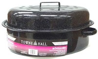 PORCELAIN ROASTER AND LID 16X12X7IN