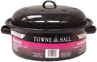 PORCELAIN ROASTER AND LID 10 X 3-IN