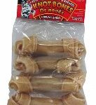 RAWHIDE KNOT BONES 4-IN