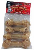 RAWHIDE KNOT BONES 4-IN