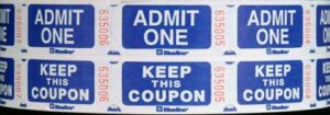ADMISSION COUPON DOUBLE ROLL 2000PC