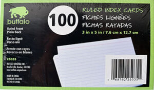 INDEX CARDS 3-IN X 5-IN 100 PACK