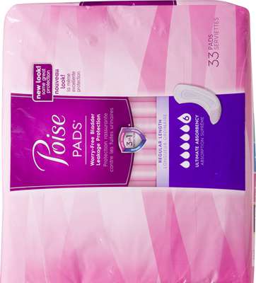 Poise Ultimate Coverage Pads package