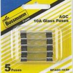 GLASS FUSE BP/AGC-10-RP 10 AMP 5 PK