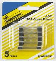 GLASS FUSE BP/AGC-20-RP 20 AMP 5 PK