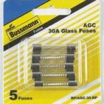 GLASS FUSE BP/AGC-30-RP 30 AMP 5 PK