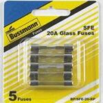GLASS FUSE BP/SFE-20-RP 20 AMP 5 PK