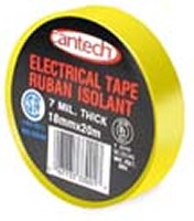 PVC ELECTRICAL TAPE YELLOW 18MMX20M