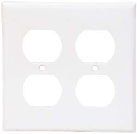 RECEPTACLE PLATE 2 GANG WHITE