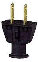 RUBBER 2 WIRE PLUG BLACK 15 AMP