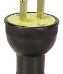 ROUND PLUG 2 WIRE BLACK 15 AMP