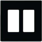SCREWLESS WALL PLATE 2 GANG BLACK