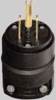RUBBER GROUNDING PLUG BLACK 15 AMP