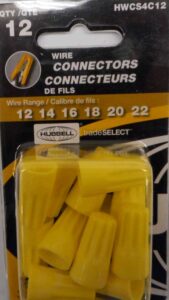 WIRE CONNECTOR YELLOW 12 PACK
