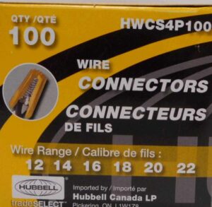 WIRE CONNECTOR YELLOW 100 PACK