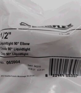 LIQUID-TIGHT PVC ELBOW 90 DEG 1/2IN