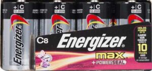 MAX ALKALINE BATTERY C 8 PACK
