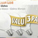 G25 GLOBE BULB 40W WHITE 3 PACK