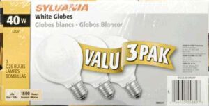 G25 GLOBE BULB 40W WHITE 3 PACK