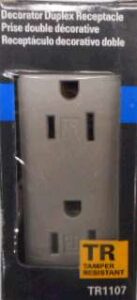 DUPLEX RECEPTACLE SILVER GRANITE