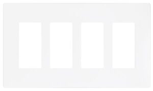 SCREWLESS WALLPLATE 4-GANG WHITE