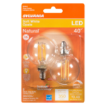 G16.5 LED BULB SOFT WHITE 4W 2PK