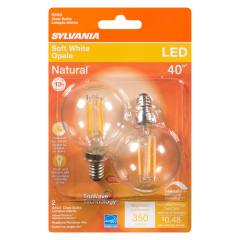 G16.5 LED BULB SOFT WHITE 4W 2PK