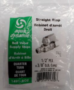 SUPPLY VALVE ANGLE 1/2 PEX X 3/8 OD