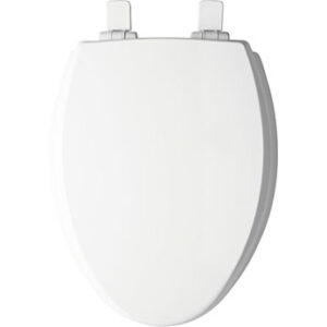 WOOD TOILET SEAT ELONGATED WHITE