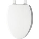 WOOD TOILET SEAT ELONGATED WHITE