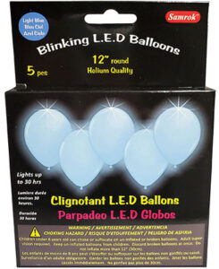 BLINKING LED BALLOON 12-IN BLUE 5PK