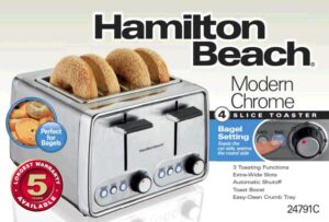 TOASTER 4 SLICE MODERN CHROME