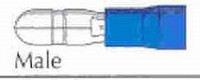 BULLET CONNECTOR MALE BLUE