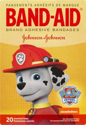 Band-Aid PAW Patrol Bandages box case of 6 x 20ea