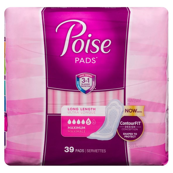POISE MAXIMUM LONG PADS 39S
