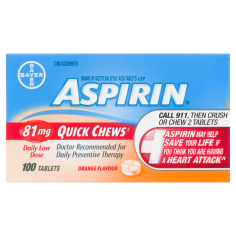 Aspirin 81mg Quick Chews 100-Count 6 × 100ea