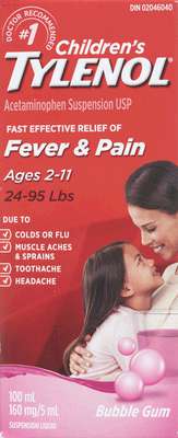 TYLENOL CHILD BUBBLEGUM 160MG