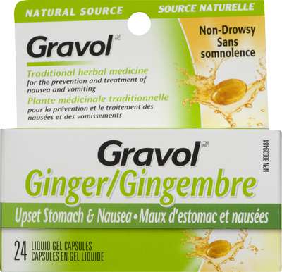 Gravol Ginger Liquid Gel box