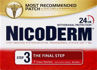 NICODERM PATCH CLR STEP 3 7MG